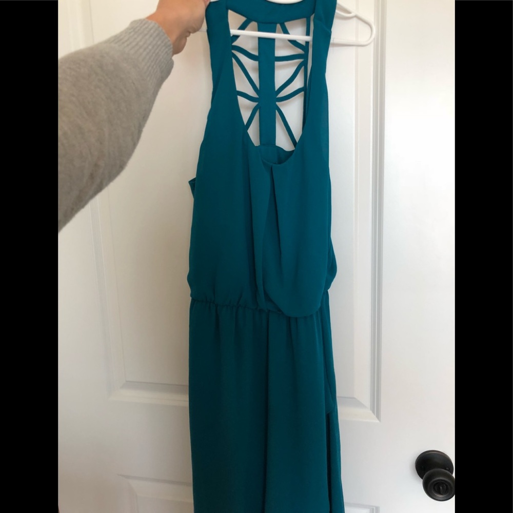 Never worn teal lined dress cute back